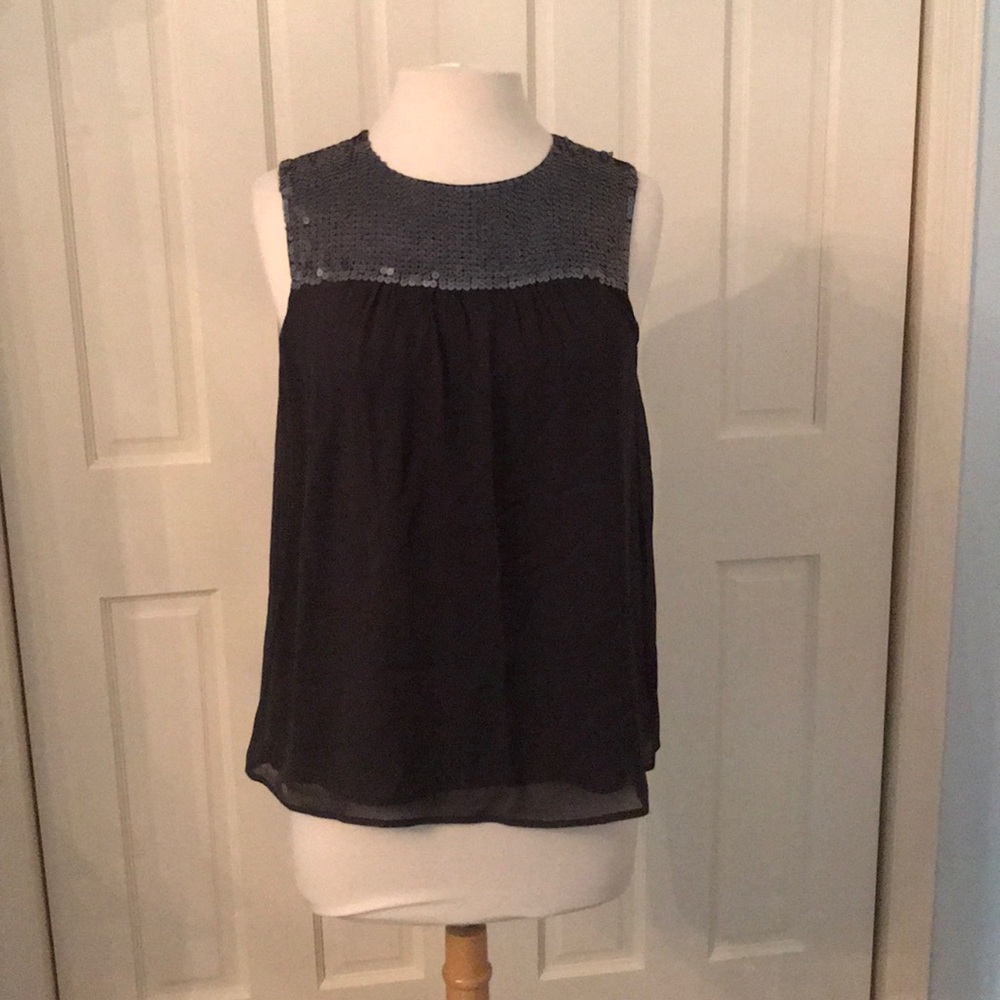 Theory top with sequin embellishment
